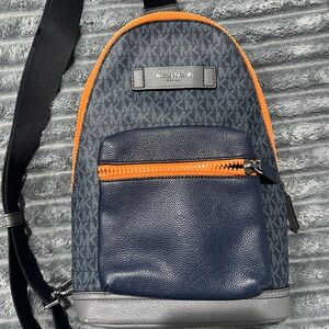 Michael Kors Blue and Orange Belt Bag